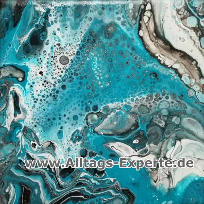 Acrylic Pouring Bild mit Ballistol Silikonül Acrylic pouring