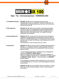 Brunox IX 100 Datenblatt – Alle Informationen zu IX 100 Korrosionsschutz und Versiegelung im Überblick Brunox IX 100 Datenblatt