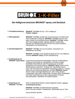 Brunox 1-K Filler Datenblatt