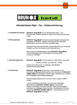 Brunox Top-Kett Datenblatt