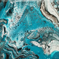 Acrylic Pouring Bild mit Ballistol Silikonül