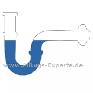 Durch den Bogen im Siphon bildet das sogenannte Sperrwasser Siphon