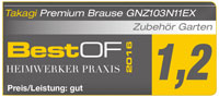 Heimwerker Praxis Magazin Takagi Spitzenklasse best of Testsieger Takagi Gartenbrause