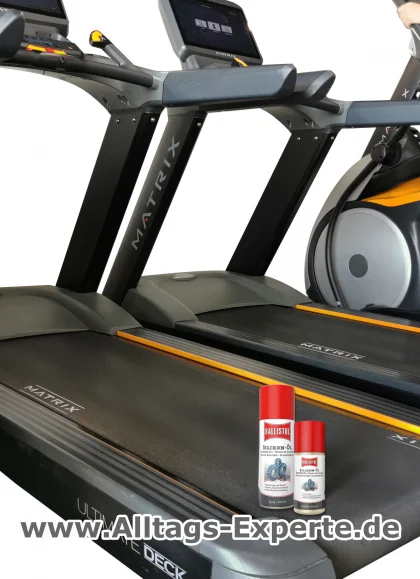 Laufband pflegen mit Silikonül Laufband