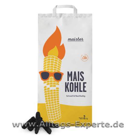 Maiskohle Grillkohle aus Mais-Kolben Maiskohle Grillkohle aus Mais-Kolben
