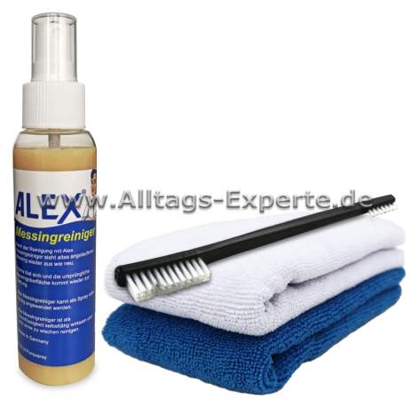Messingreiniger + 2 Mikrofasertücher + 2-seitige Nylonbürste Messingreiniger + 2 Mikrofasertücher + 2-seitige Nylonbürste