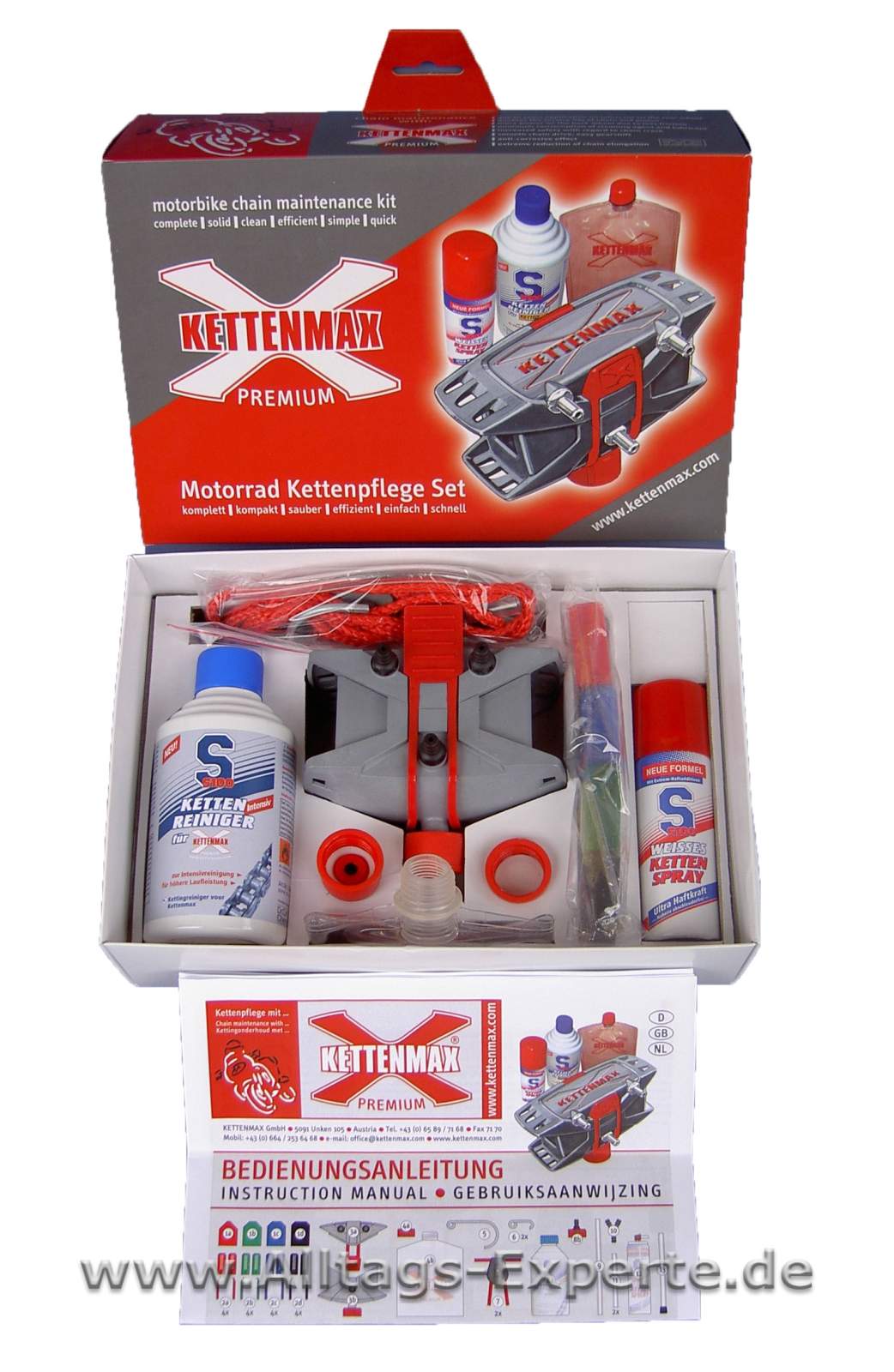 Kettenmax Premium - Motorrad Kettenpflege Set