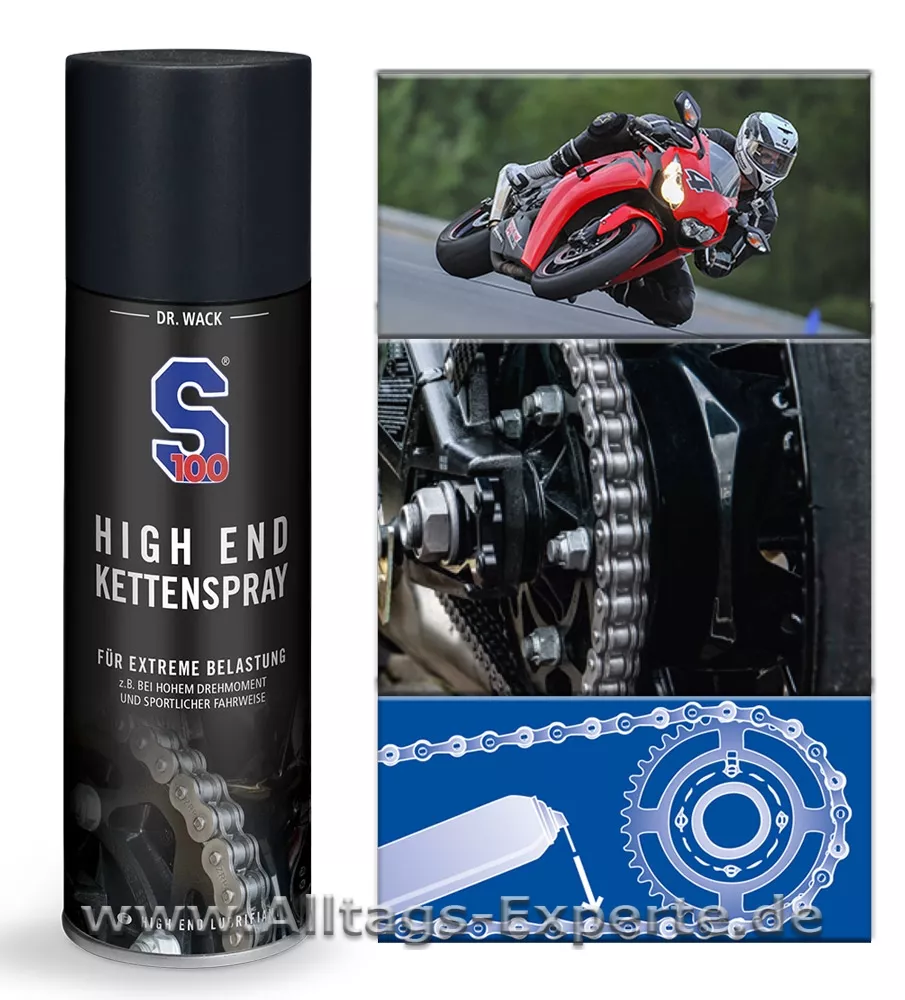 S100 Motorrrad Totalreiniger + Kettenreiniger + Kettenspray 2.0 SET